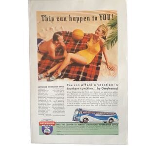 Vintage 1939 Greyhound Bus Lines This Can Happen to You Ad Advertisement